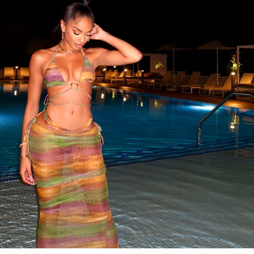 Simmi London animal print 3 piece swimsuit & coverup